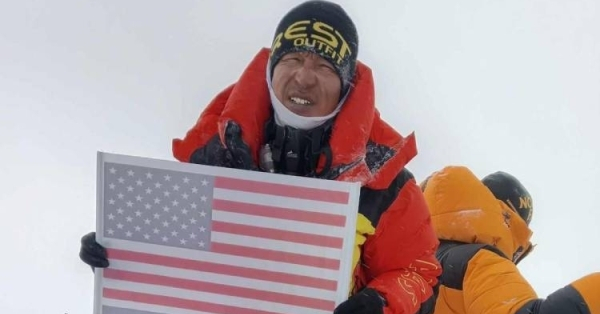 Pemba Rita scales Everest with Colorado Sherpa Association’s banner